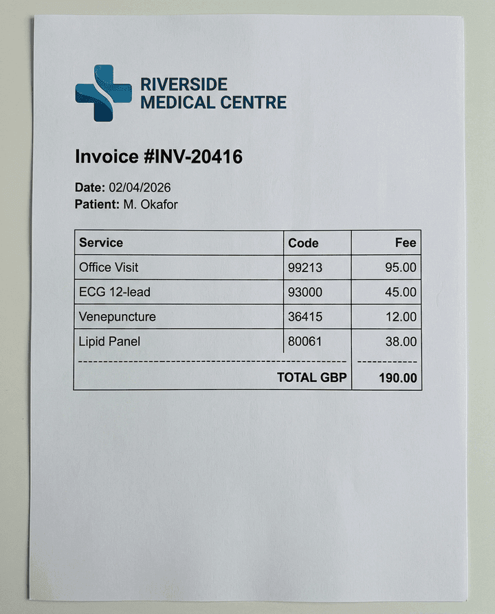 Medical invoice